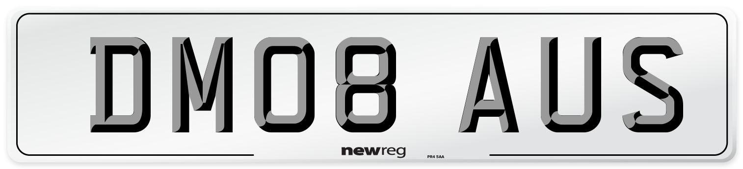 DM08 AUS Number Plate from New Reg
